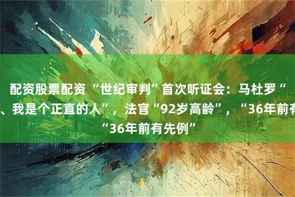 配资股票配资 “世纪审判”首次听证会：马杜罗“我无罪、我是个正直的人”，法官“92岁高龄”，“36年前有先例”